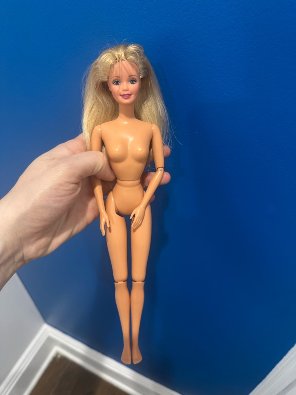 Vintage Barbie Doll Blonde Blue Eyes Articulated Body 90s Mattel